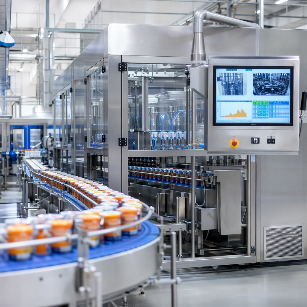 Manufacturing industry vertical cover showing modern industrial plant